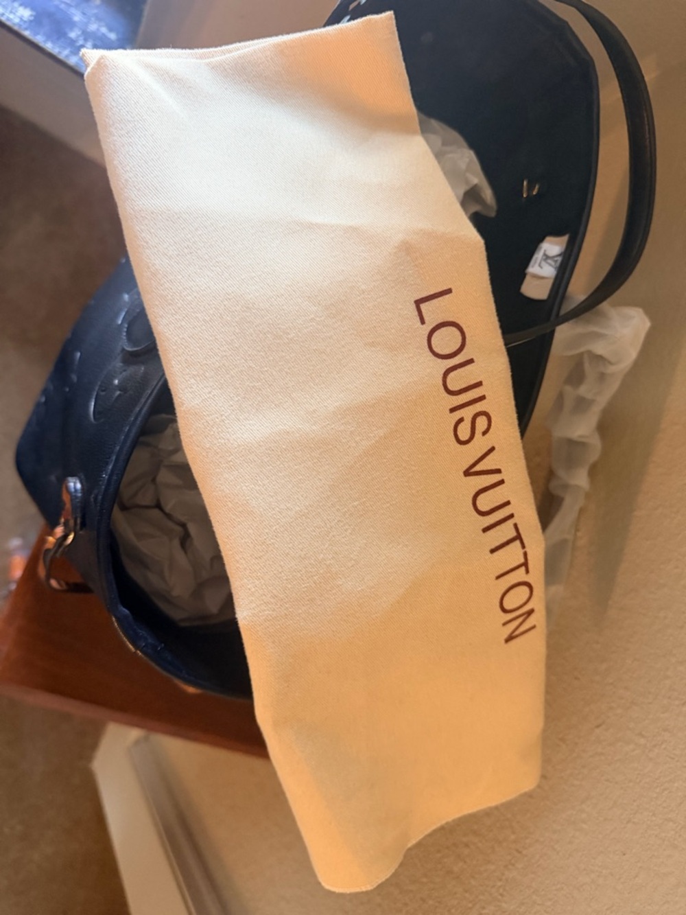 Louis Vuitton Black Embossed Monogram Leather Tote Bag - Picture 9 of 9